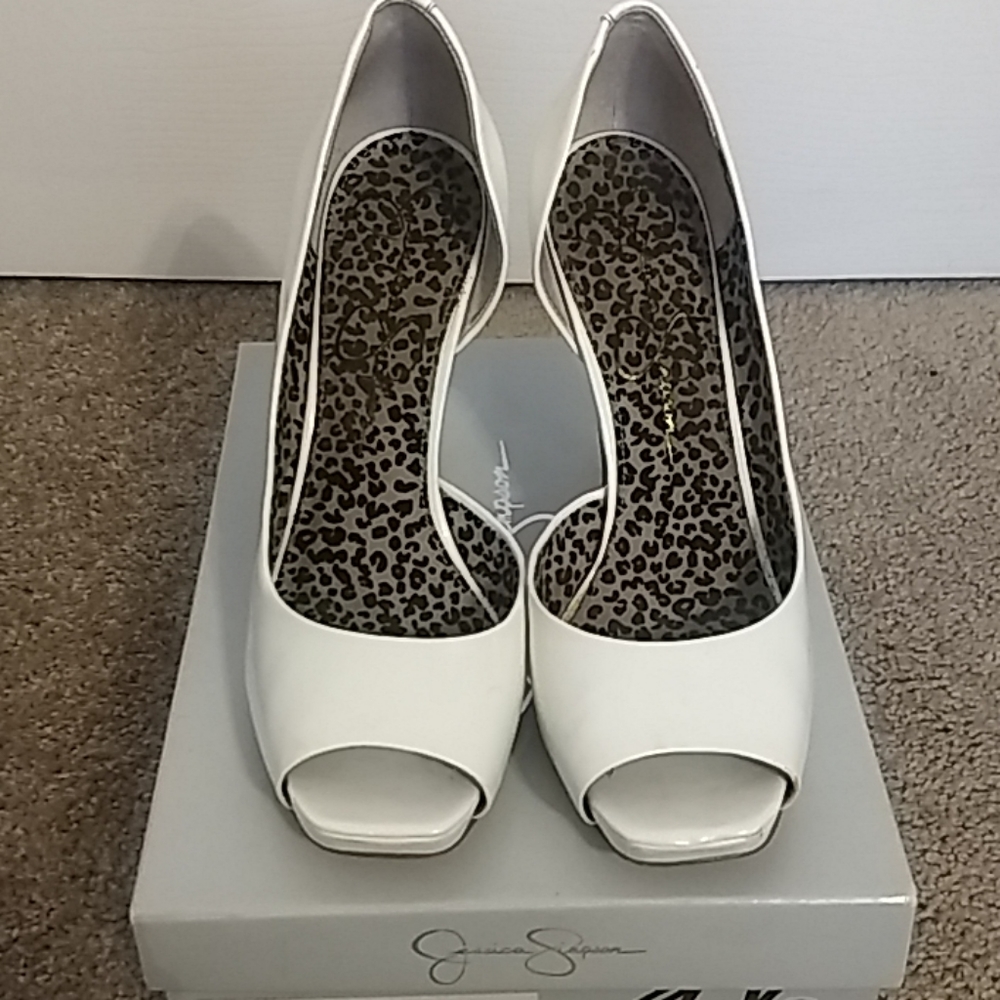 White Patent Peep Toes
